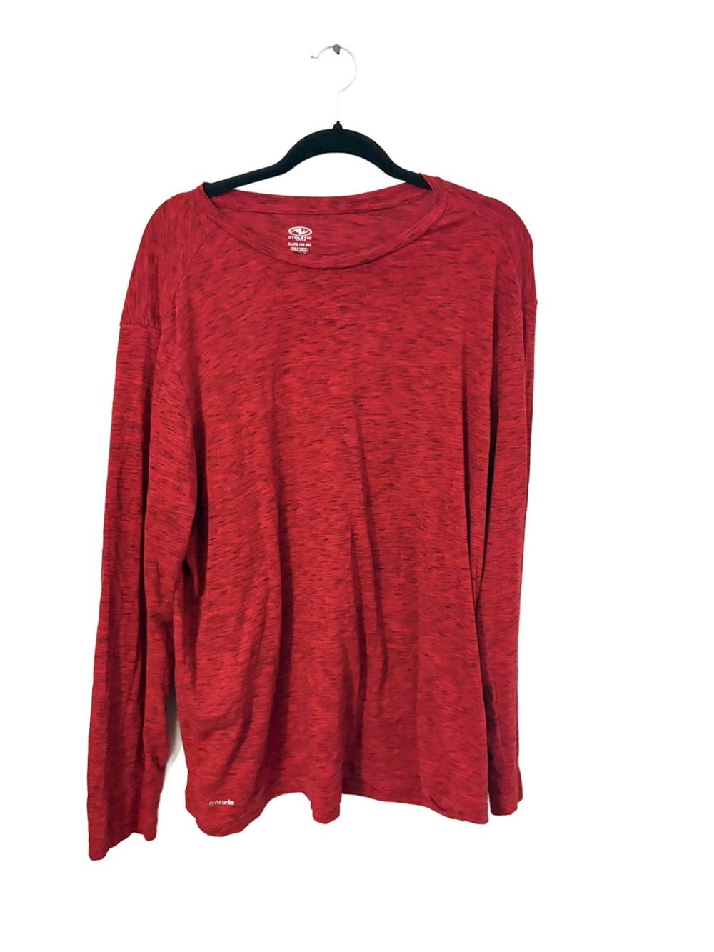 Athletic Works Men’s Red Heather Long Sleeve Performance Tee